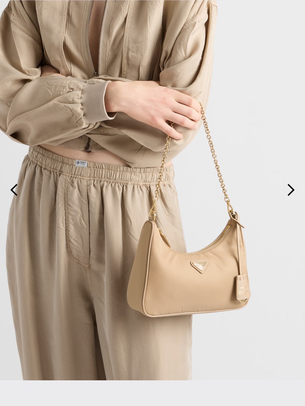Prada Re-Edition 2005 Re-Nylon Shoulder Bag in Camel - Picture 2 of 8